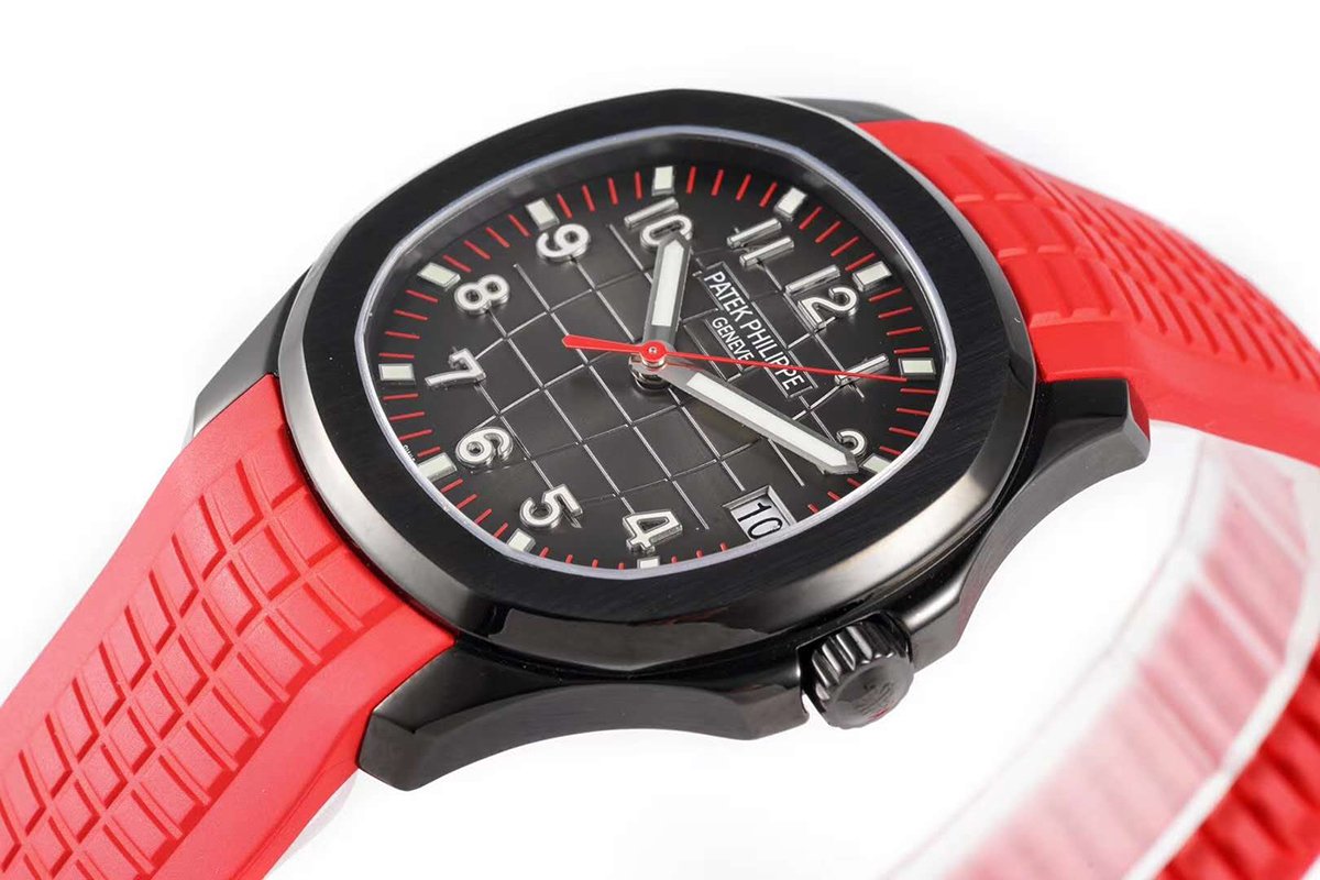 Aquanaut 5167A ‘Black Venom Limited Edition’ Black Dial on Red Rubber Strap