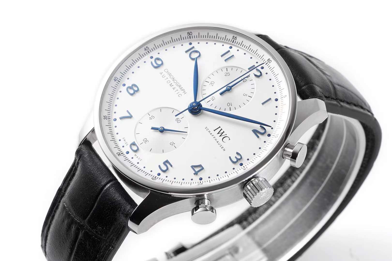Portugieser Chronograph IW371605 White Dial in Steel