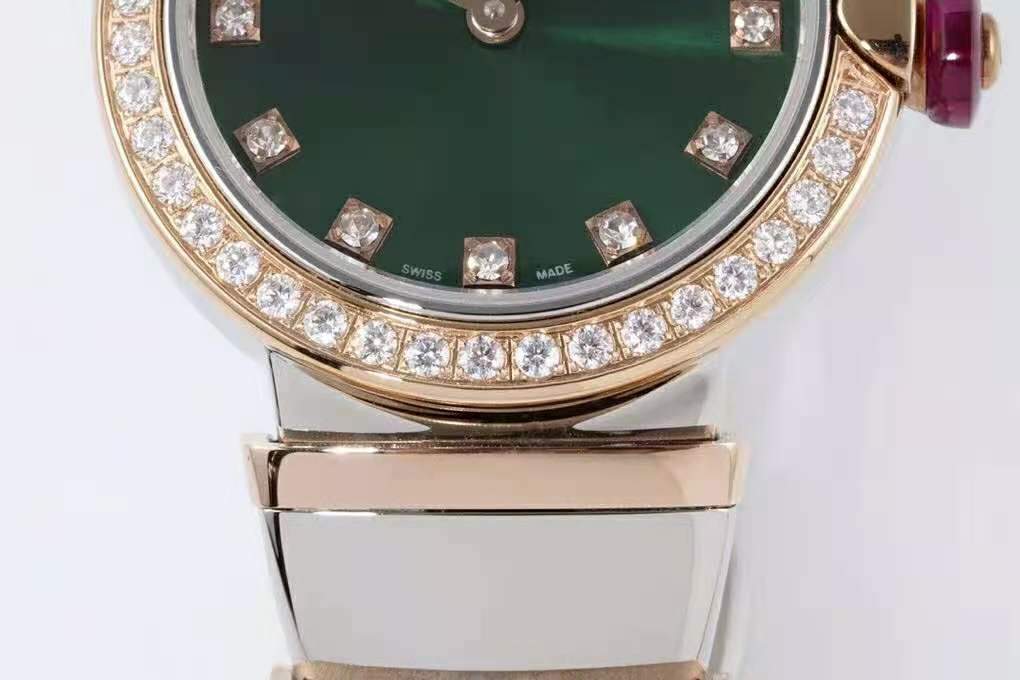 Lvcea Emerald Green Dial in Rose Gold/Steel with D1am0nd Bezel