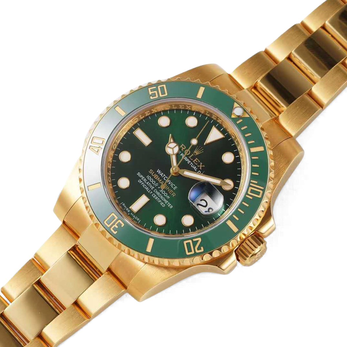 Submariner 116613LV ‘Watchvice Edition’ Hulk in Yellow Gold