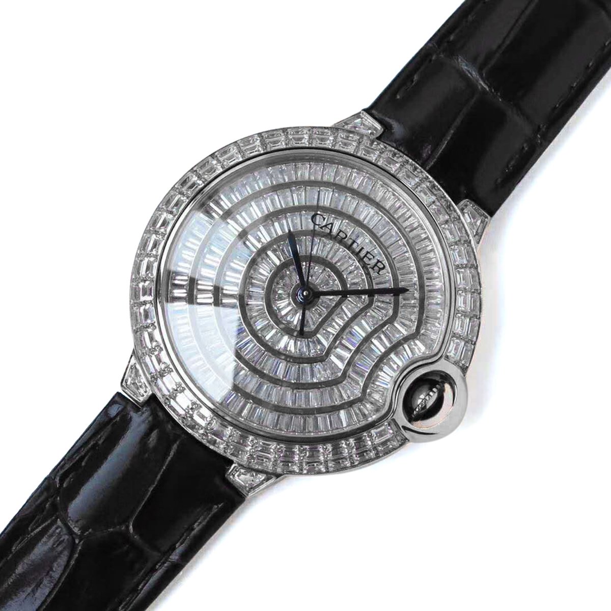 Ballon Bleu de Ca*t1er 42mm D1am0nd Paved Dial in Steel