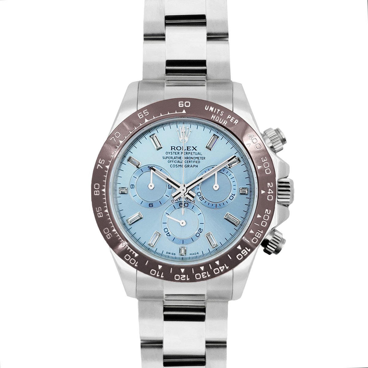 Daytona 116506 Platinum Ice Blue Dial with D1am0nd Markers