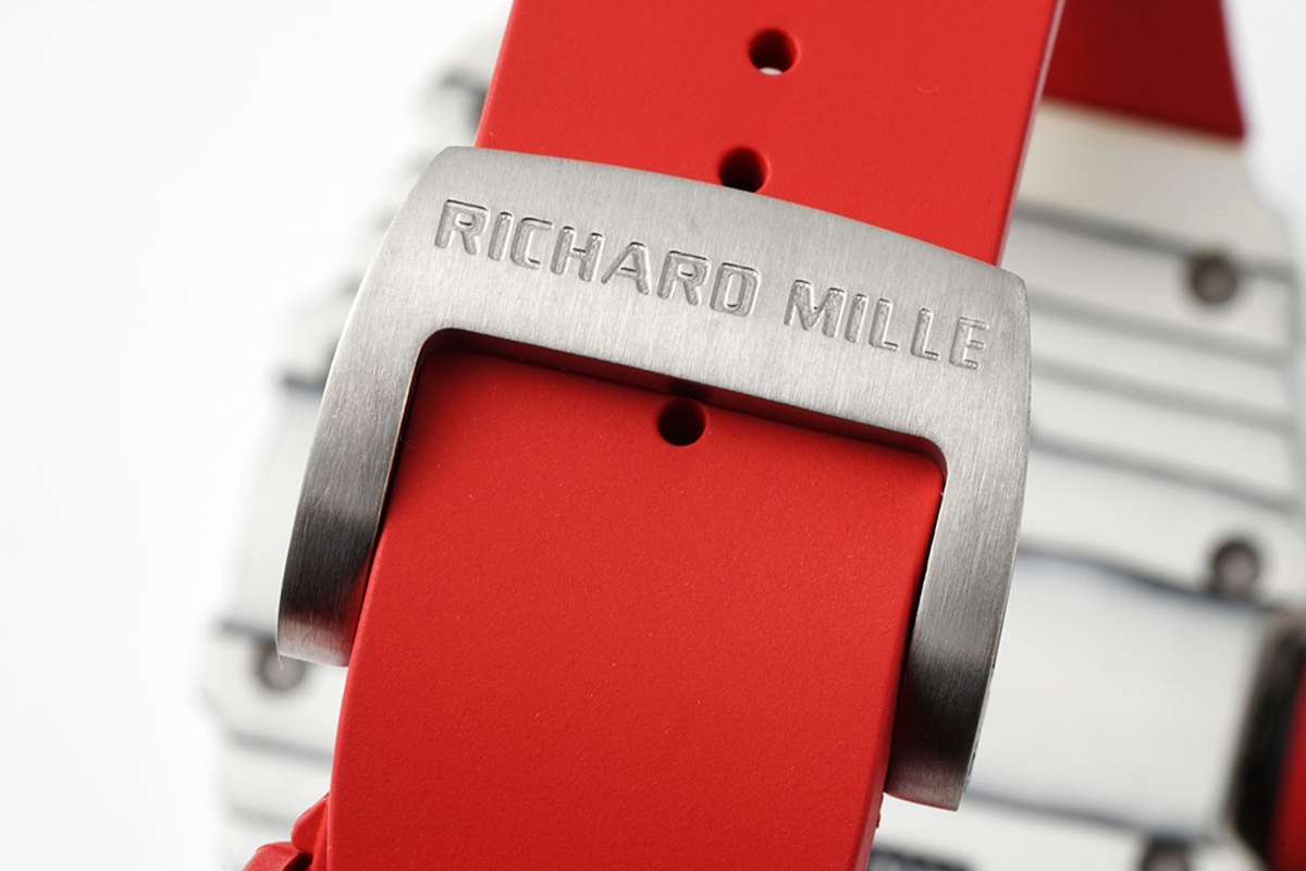 RM 035-01 Rafael Nadal White NTPT on Red Rubber Strap (Sonic)